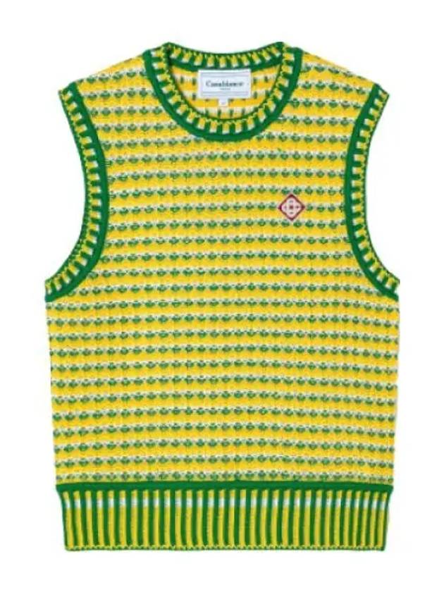 Zigzag knit vest green - CASABLANCA - BALAAN 1