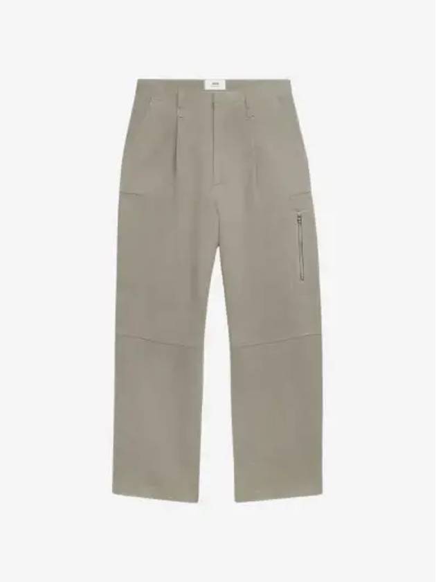 Virgin Wool Wide Pants Dove Grey - AMI - BALAAN 3