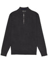 Men's V-Neck Half Zip Merino Wool Knit Top Dark Grey - G/FORE - BALAAN 1