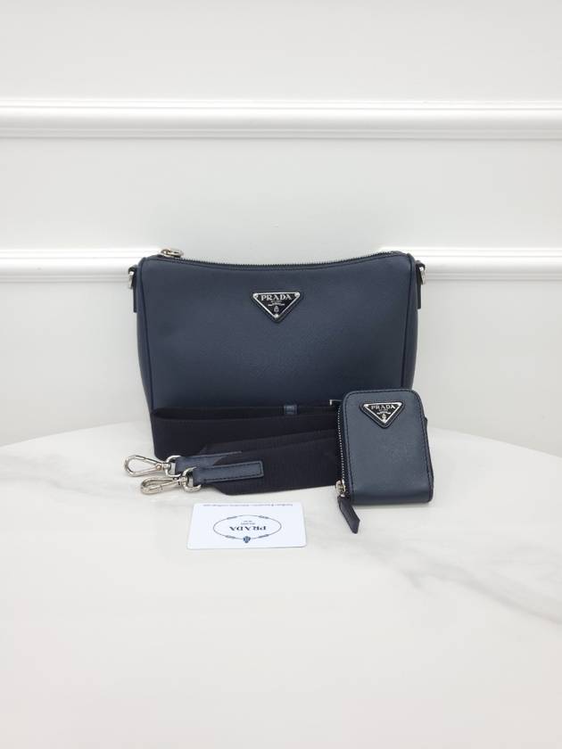 Saffiano leather shoulder bag 2VH113 navy - PRADA - BALAAN 8