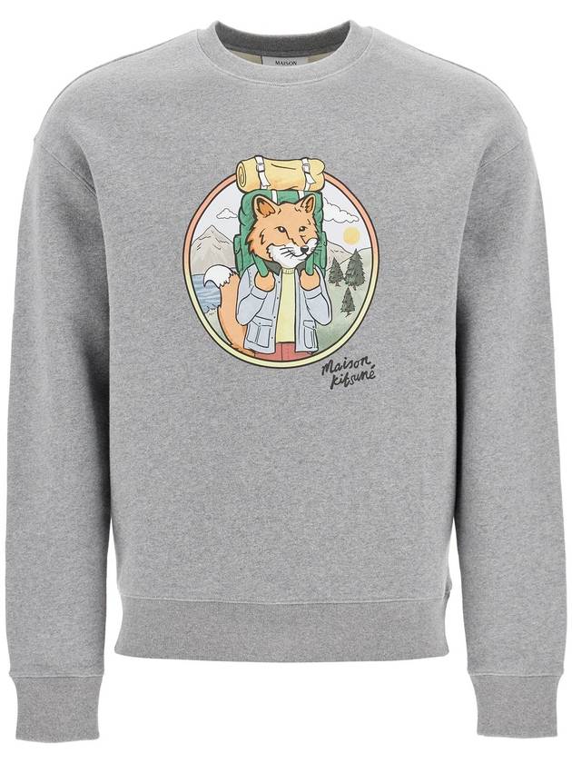 Rambling Fox Comfort Knit Top Sweatshirt Grey - MAISON KITSUNE - BALAAN 2