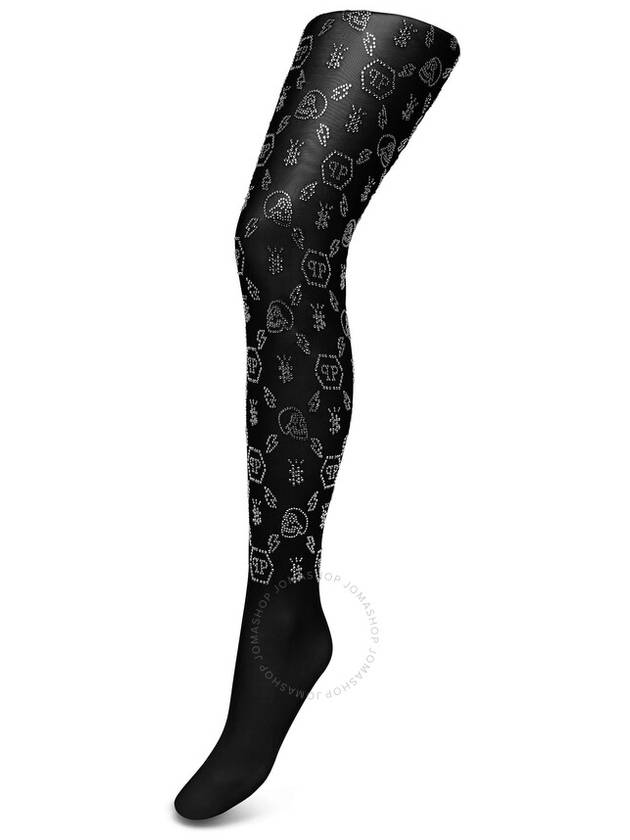 Philipp Plein Black Monogram Nylon Tights, Brand Size 4 (Large) - PHILIPP PLEIN - BALAAN 3