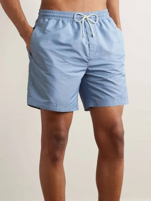 Logo Embroidery Swim Shorts Blue - BRUNELLO CUCINELLI - BALAAN 4