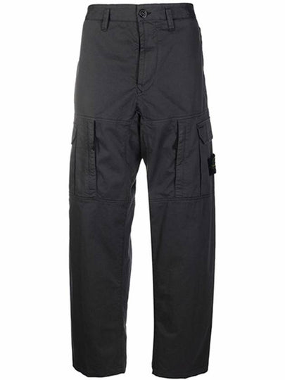 Stretch Cotton Wool Satin Cargo Pants Charcoal - STONE ISLAND - BALAAN 2