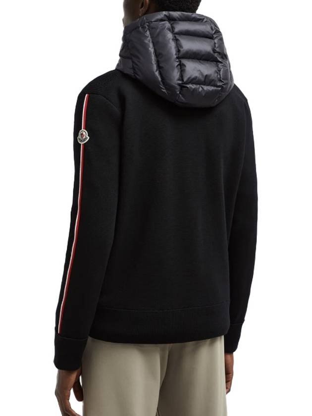 Quilted Wool Cardigan Black - MONCLER - BALAAN 6