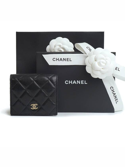 Small Flap Wallet Caviar Leather Black - CHANEL - BALAAN 2
