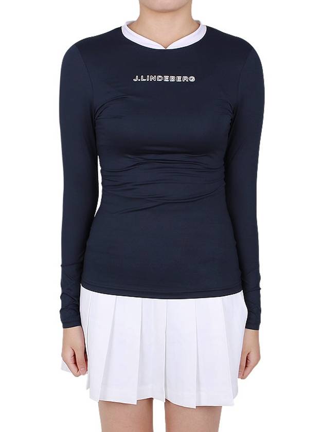 Meja Polyester Long Sleeve T-Shirt Navy - J.LINDEBERG - BALAAN 4