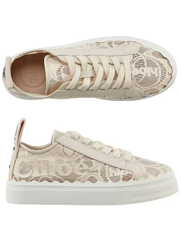 Lauren Lace Low Top Sneakers Mild Beige - CHLOE - BALAAN 6