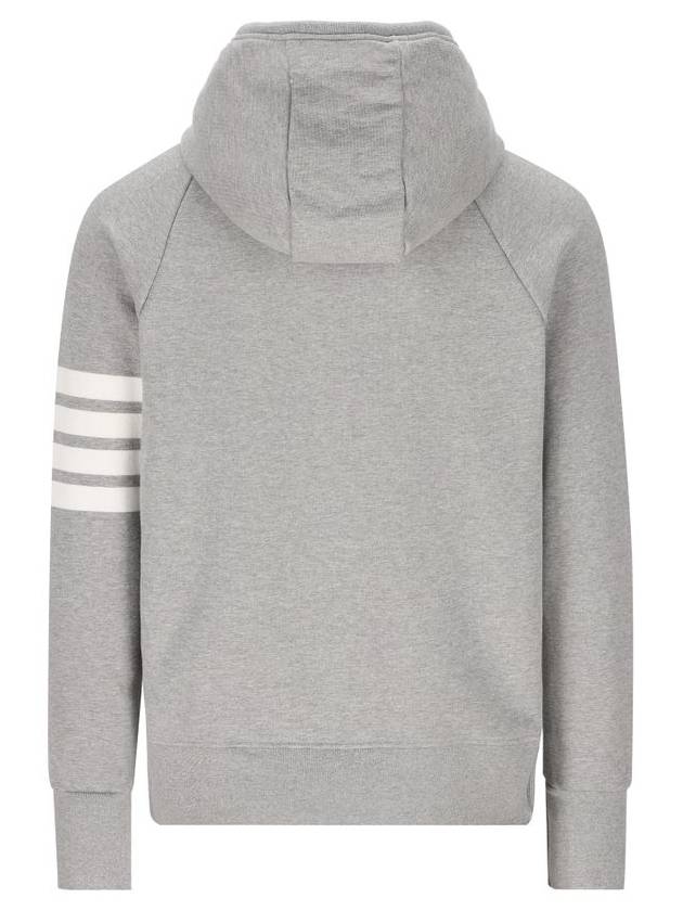 Engineered 4 Bar Diagonal Zip Up Hoodie Light Grey - THOM BROWNE - BALAAN 3