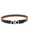 Reversible Gancini Leather Belt Black Brown - SALVATORE FERRAGAMO - BALAAN 2