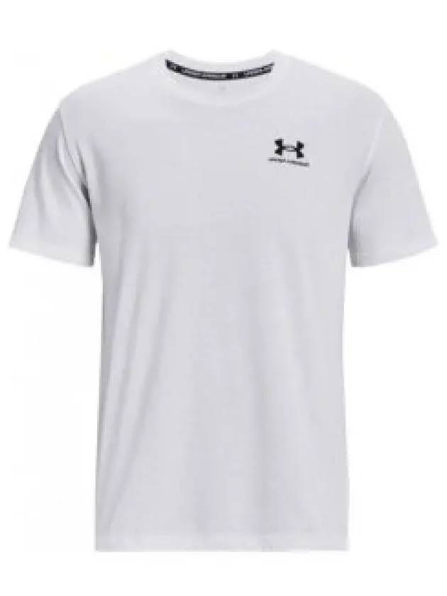 Men's UA Embroidered Logo Heavyweight Short Sleeve T Shirt White - UNDER ARMOUR - BALAAN 2