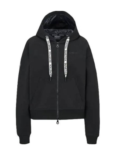 Marne full zip black training top hoodie hooded sweatshirt - DUVETICA - BALAAN 1