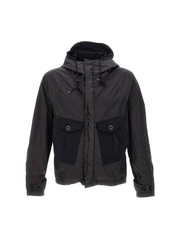 Hooded Drawstring Pocket Zip-up Jacket Black - TEN C - BALAAN 1