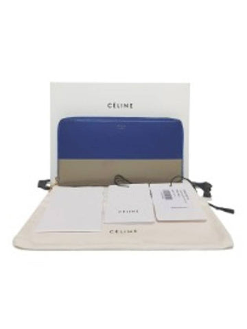 Women s Celine 103983XTM Blue Gray Two tone Zippy Wallet - CELINE - BALAAN 1