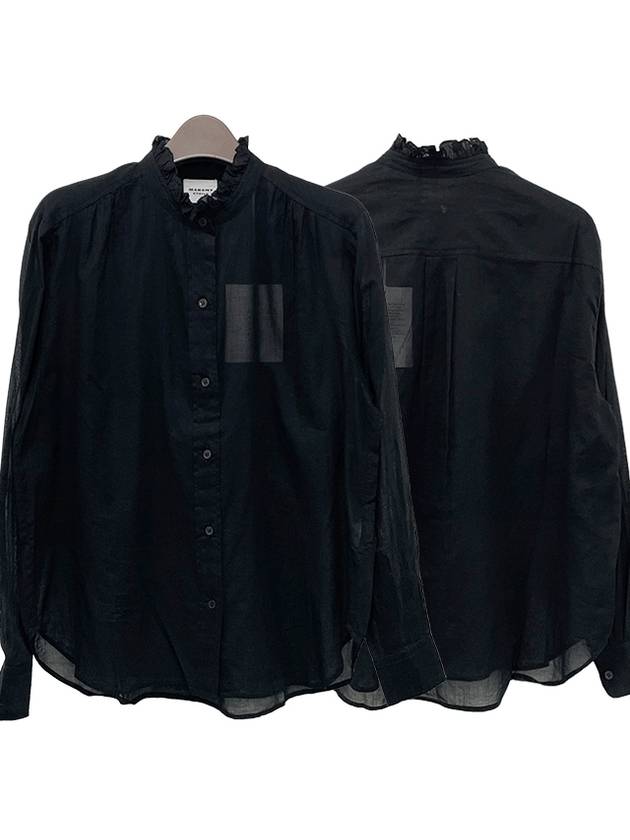 Gamble Organic Cotton Shirt Black - ISABEL MARANT ETOILE - BALAAN 2