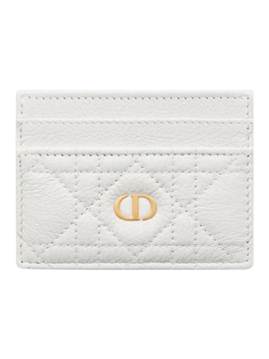 Caro 5 Slot Supple Cannage Calfskin Card Wallet Latte - DIOR - BALAAN 1