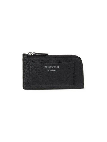 Women MyEA Zipper Around Card Holder Black - EMPORIO ARMANI - BALAAN 1