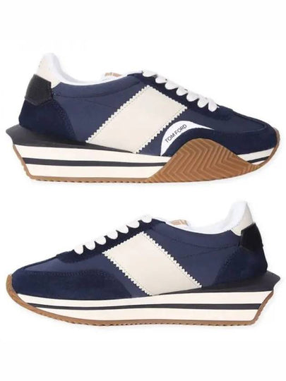 Logo James Panel Low Top Sneakers Navy - TOM FORD - BALAAN 2