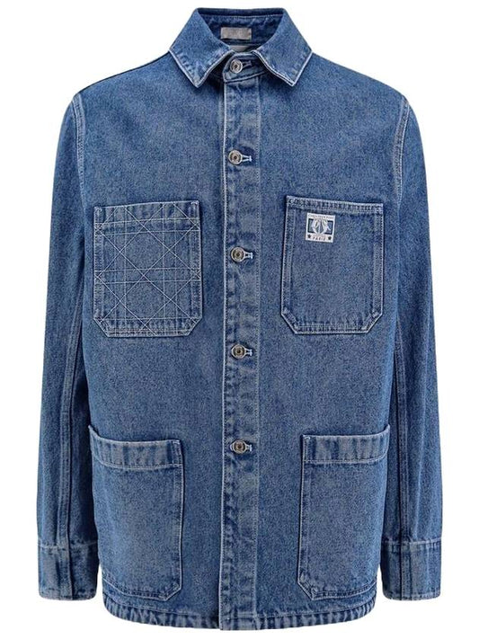 Charm Overshirt Cotton Twill Denim Jacket Blue - DIOR - BALAAN 1