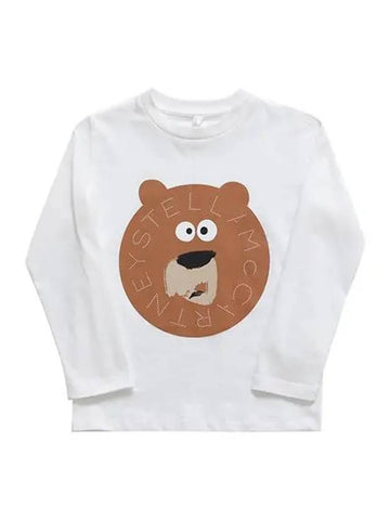 Stella McCartney TT8P50 Z0434 101 Grizzly Bear Junior Long Sleeve T Shirt - STELLA MCCARTNEY - BALAAN 1