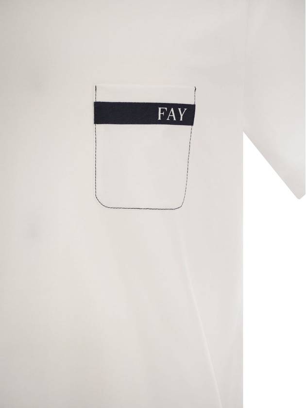 Cotton T-shirt with pocket - FAY - BALAAN 4