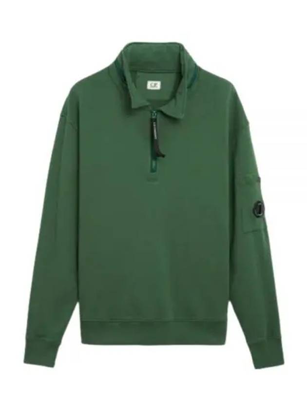 Cotton Fleece Zipped Sweatshirt Green - CP COMPANY - BALAAN 2