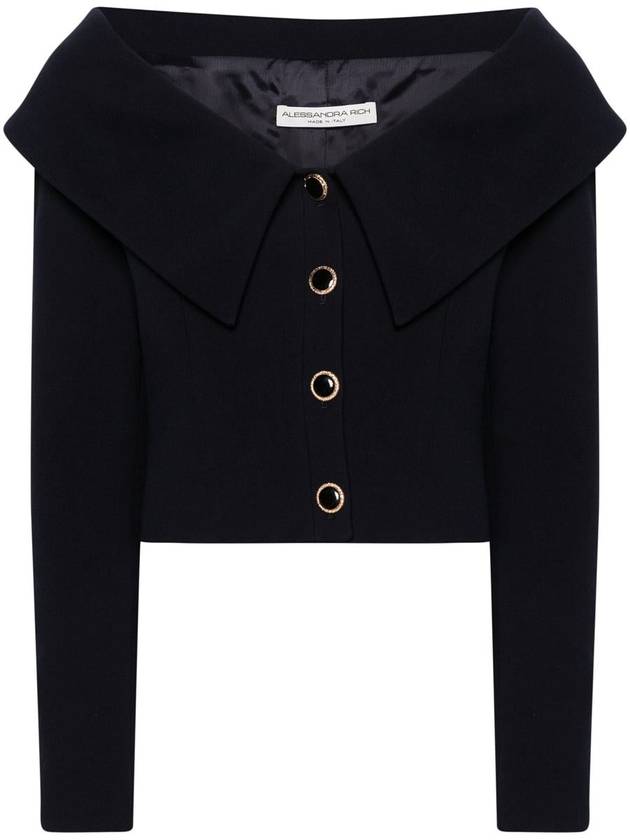 Off shoulder wool jacket black - ALESSANDRA RICH - BALAAN 2