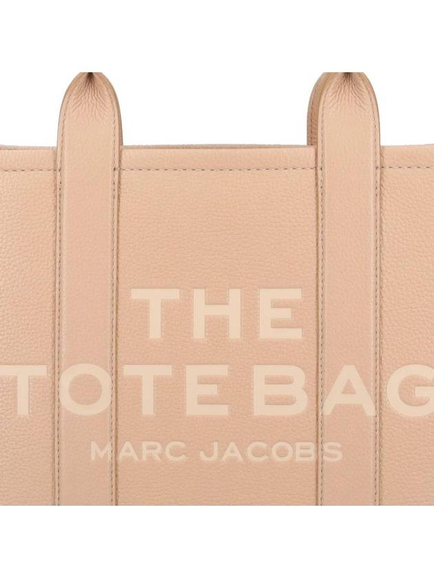 Logo Medium Leather Tote Bag Beige - MARC JACOBS - BALAAN 4