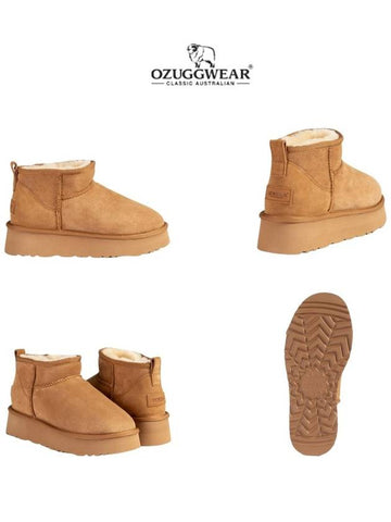 Australia Ozwear UGG boots high heel classic ultra mini OB658P chestnut - OZWEAR UGG - BALAAN 1