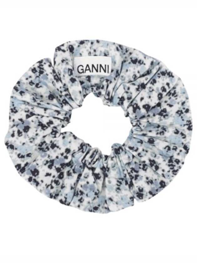 Floral Print Cotton Scrunchie Blue - GANNI - BALAAN 2