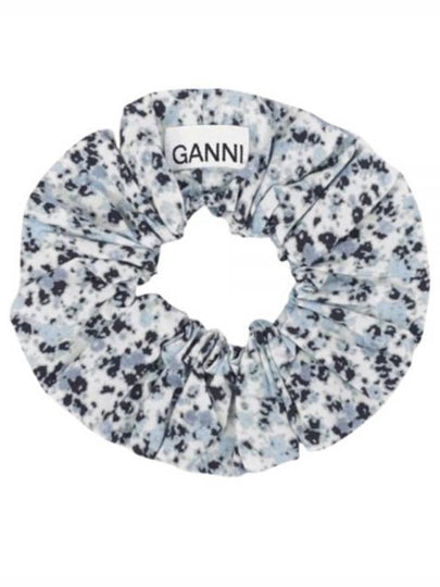 Floral Print Cotton Scrunchie Blue - GANNI - BALAAN 2