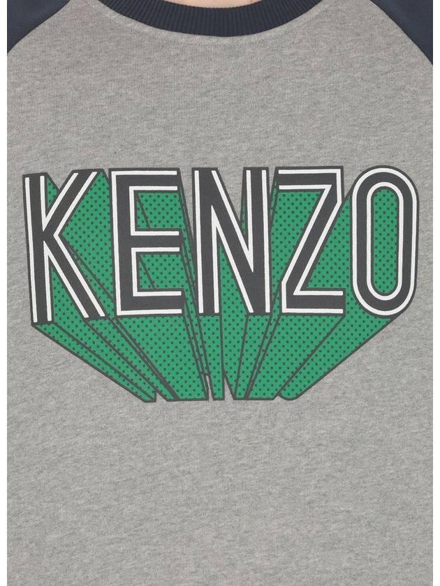 Logo Raglan Sweatshirt Grey - KENZO - BALAAN 4