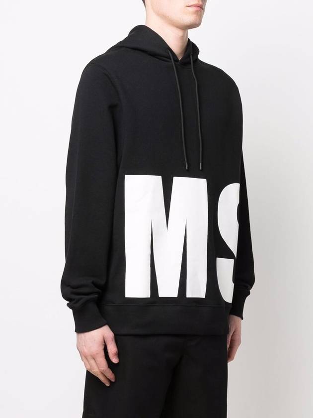 Big Logo Print Cotton Hoodie Black - MSGM - BALAAN 6