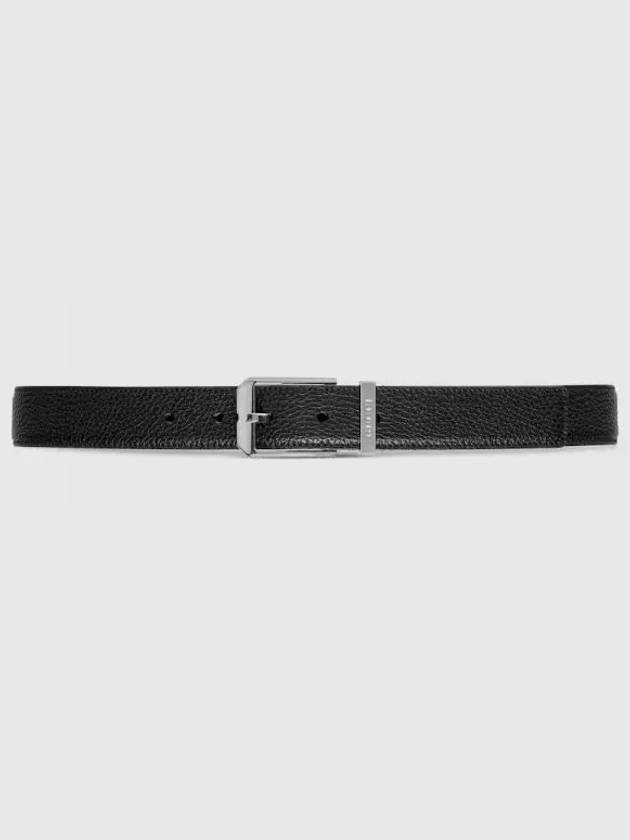 Rectangular Leather Buckle Belt Black - GUCCI - BALAAN 2