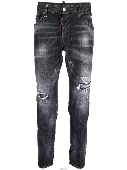 Skater Stretch Washing Jeans Black - DSQUARED2 - BALAAN 2