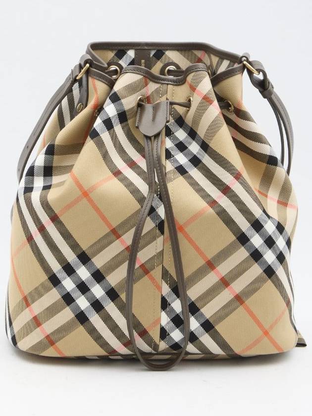 Check Cotton Bucket Bag Beige - BURBERRY - BALAAN 2