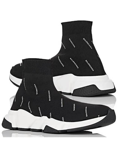 Speed ​​Runner Trainer Logo Print High Top Sneakers Black - BALENCIAGA - BALAAN 2