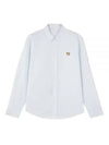 Fox Head Embroidery Long Sleeve Shirt Blue - MAISON KITSUNE - BALAAN 2