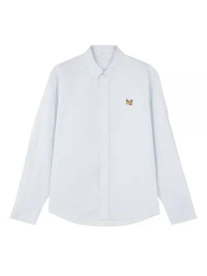 Fox Head Embroidery Long Sleeve Shirt Blue - MAISON KITSUNE - BALAAN 2