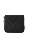 Check Pattern Leather Half Wallet Black - BURBERRY - BALAAN 1