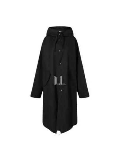 Back Logo Print Hooded Parka Black - JIL SANDER - BALAAN 2