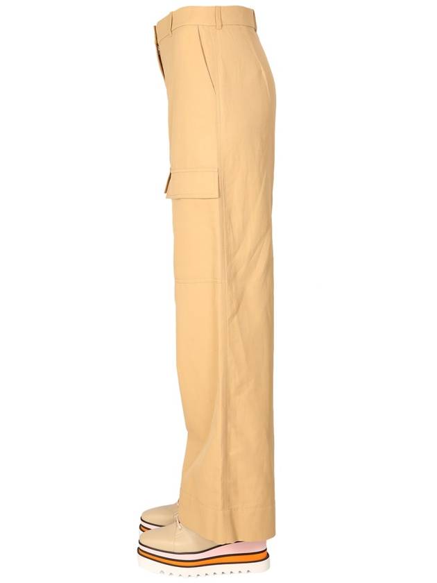 Women's Pocket Cargo Wide Pants Beige - STELLA MCCARTNEY - BALAAN 4