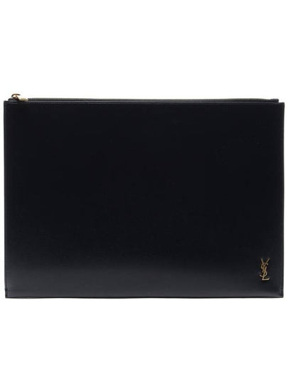 Men's Tiny Monogram Clutch Bag Black - SAINT LAURENT - BALAAN 2