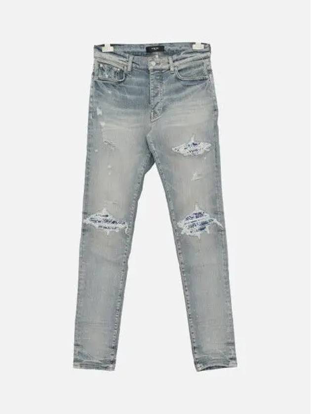 MX1 Bandana pleated padded biker men s slim jeans MDS008 408 271674 1040089 - AMIRI - BALAAN 1