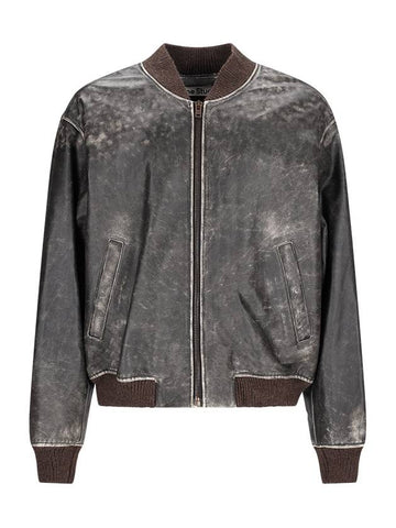 LEATHER BOMBER JACKET - ACNE STUDIOS - BALAAN 1