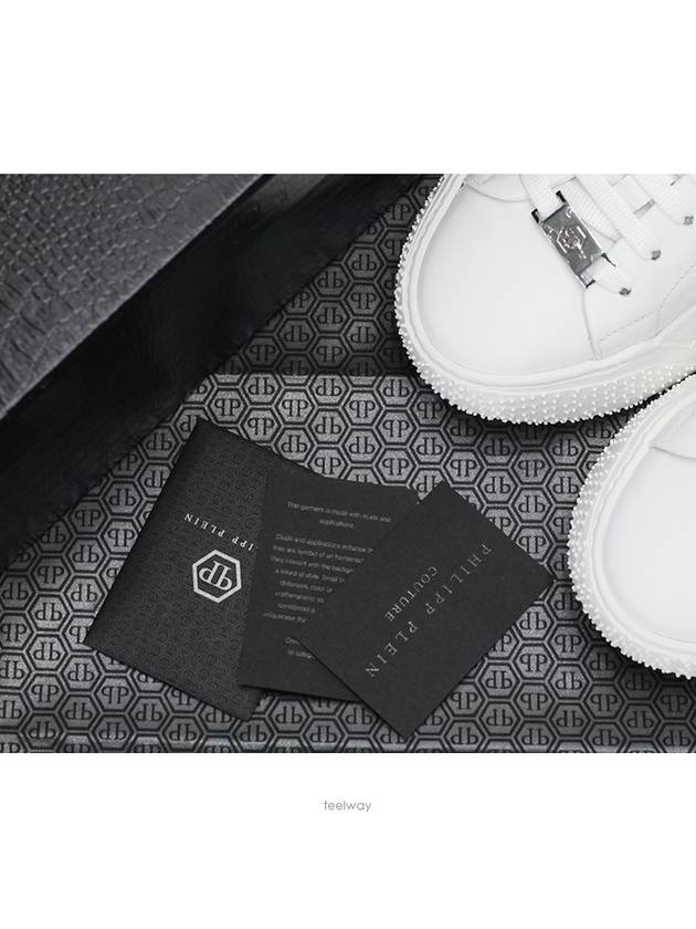 Metal Logo Statement Low-Top Sneakers White - PHILIPP PLEIN - BALAAN 9