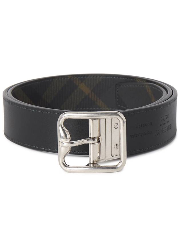 Check Pattern Buckle Leather Belt Blue - BURBERRY - BALAAN 3