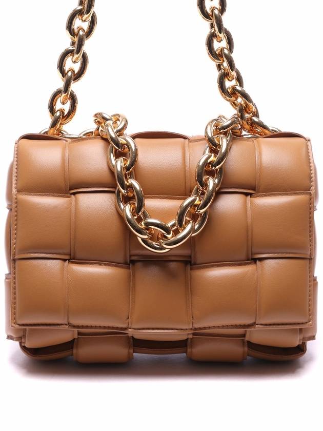 Cassette Lambskin Shoulder Bag Caramel - BOTTEGA VENETA - BALAAN 3