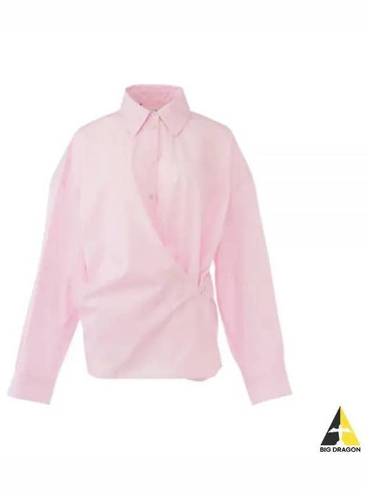 Dry Silk Straight Collar Twist Shirt Pink - LEMAIRE - BALAAN 2