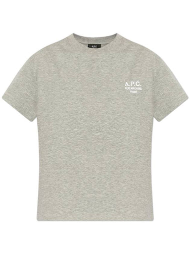 A.P.C. Cotton T-shirt With Logo, Women's, Grey - A.P.C. - BALAAN 1